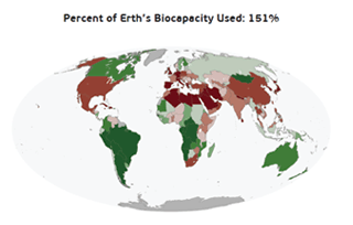 Percent of Erth’s Biocapacity Used: 151%